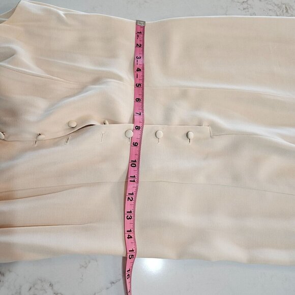 Vintage Wild Rose Small to Medium Cream Dress & Satin Jacket Set 90's Elegant - Picture 15 of 16